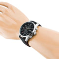 Hugo Boss Navigator Black Dial Black Leather Strap Watch for Men - 1513535