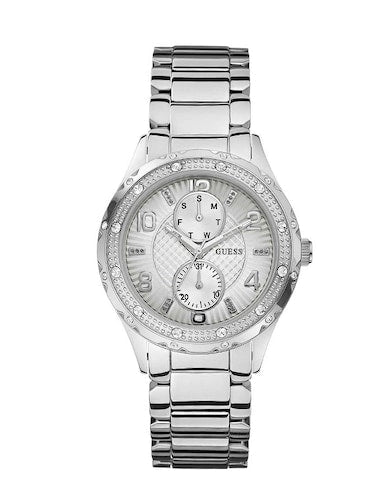 Guess Siren White Dial Silver Steel Strap Watch for Women - W0442L1