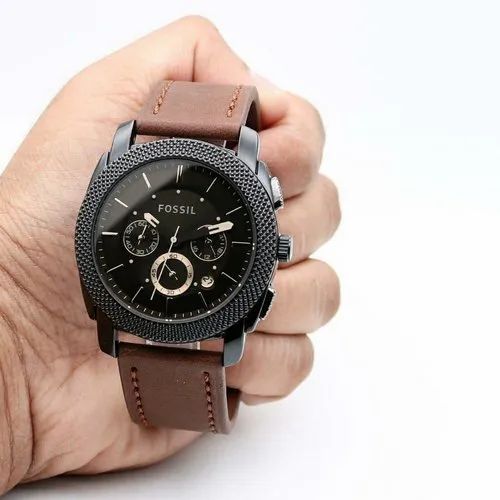 Fossil Machine Flight Chronograph Brown Dial Brown Leather Strap Watch for Men - FS4656