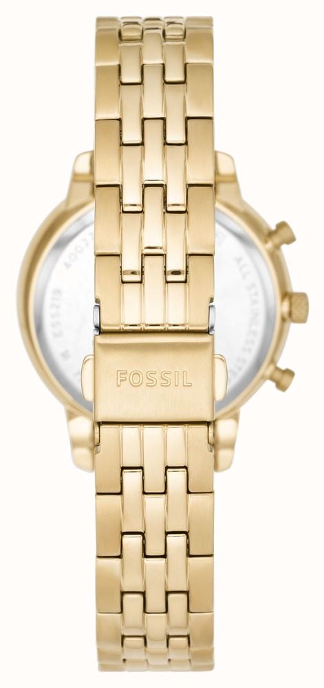 Fossil Neutra Chronograph Gold Dial Gold Steel Strap Watch for Women - ES5219