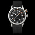 Maurice Lacroix Pontos S Diver Black Dial Orange Rubber Strap Watch For Men - PT6248-SS00L-330-J