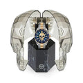 Philipp Plein The $kull Diver Blue Dial Silver With Gold Stainless Steel Strap Watch For Men- PWOAA0722