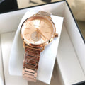 Michael Kors Portia Analog Quartz Rose Gold Dial Rose Gold Steel Strap Watch For Women - MK3839