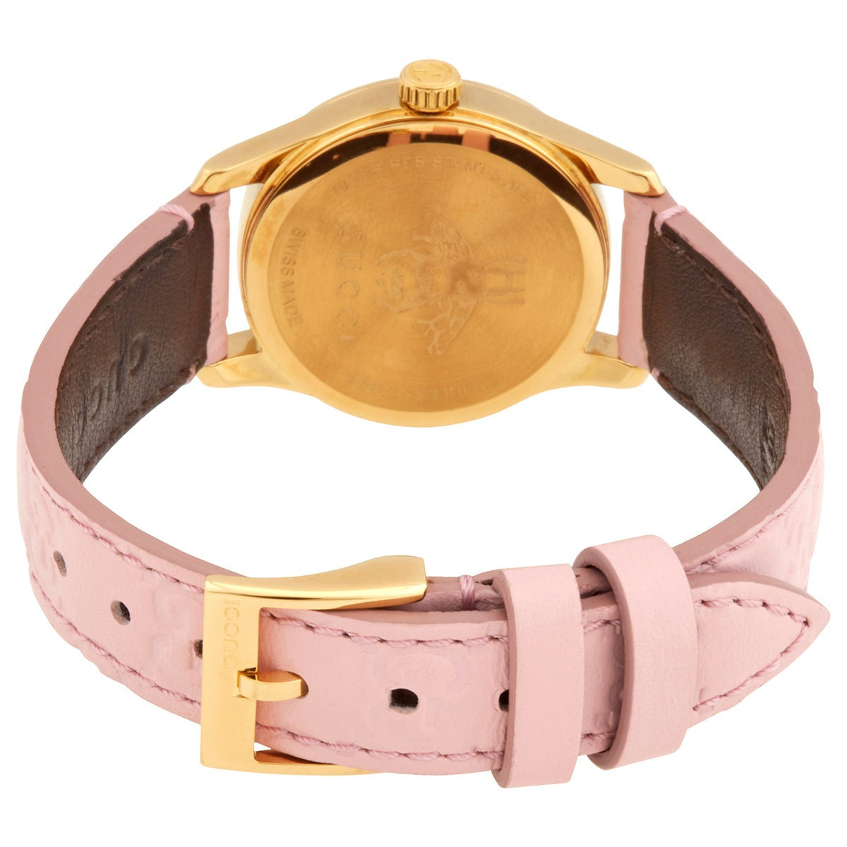 Gucci G Timeless Quartz Pink Dial Pink Leather Strap Watch For Women - YA1265005