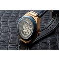 Maserati Triconic Skeleton Black Dial Blue Leather Strap Watch For Men - R8821139001