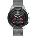 Maserati Traguardo Black Dial Silver Mesh Bracelet Watch For Men - R8873612005