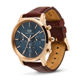 Daniel Wellington Iconic Chronograph Blue Dial Brown Leather Strap Watch For Men - DW00100639