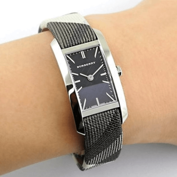 Burberry The Pioneer Black Dial Leather Strap Watch for Women - BU9505