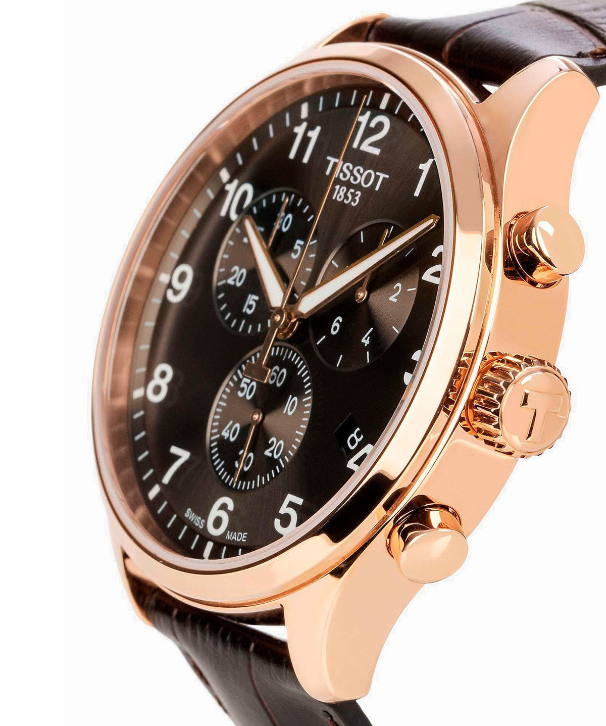 Tissot Chrono XL Black Dial Brown Leather Strap Watch For Men - T116.617.36.057.01