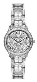 Michael Kors Sage Pavé Crystals Silver Dial Silver Steel Strap Watch for Women - MK4825LE