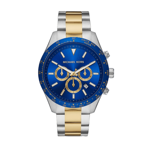 Michael Kors Layton Chronograph Blue Dial Two Tone Steel Strap Watch For Men - MK8825