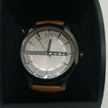 Armani Exchange Hampton Chronograph Grey Dial Brown Leather Strap Watch For Men - AX2414