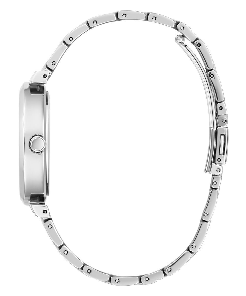 Guess Rumour Quartz Black Dial Silver Steel Strap Watch For Women - GW0613L1