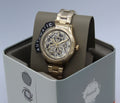 Fossil Rye Automatic Skeleton Gold Dial Gold Steel Strap Watch for Women - BQ3755
