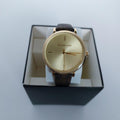 Michael Kors Jayne Three Hand Gold Dial Brown Leather Strap Watch For Women - MK7129