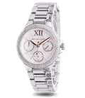 Michael Kors Camille Chronograph White Dial Silver Steel Strap Watch For Women - MK7198