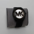 Michael Kors Janelle Quartz Silver Dial Black Rubber Strap Watch For Women - MK7138