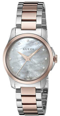 Gucci G Timeless Diamonds Mother of Pearl Dial Two Tone Steel Strap Watch For Women - YA126544