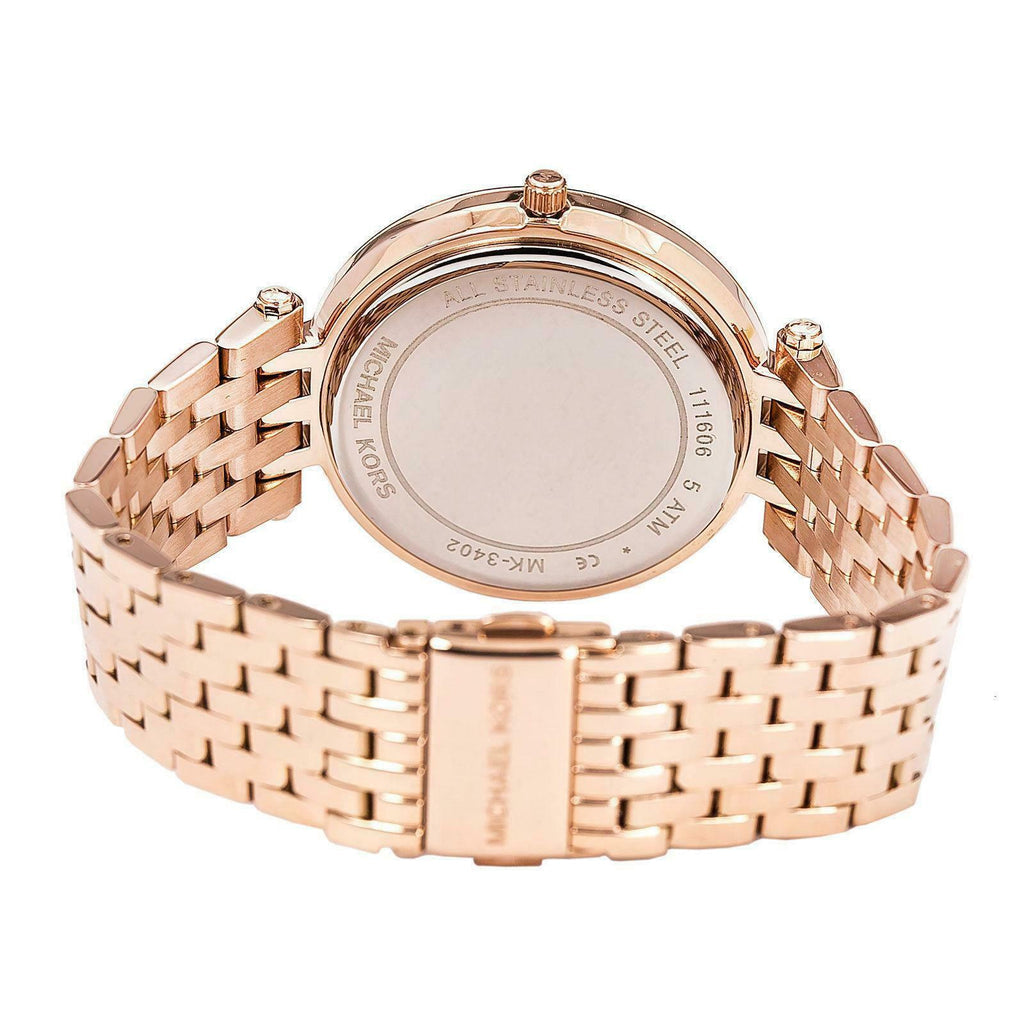 Michael Kors Darci Black Dial Rose Gold Steel Strap Watch for Women - MK3402
