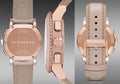 Burberry Chronograph Rose Gold Dial Beige Leather Strap Watch for Women - BU9704