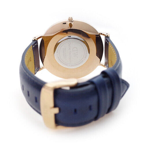 Daniel Wellington Classic Somerset White Dial Blue Leather Strap Watch For Men - DW00100121
