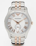 Emporio Armani Classic Quartz Silver Dial Two Tone Steel Strap Watch For Men - AR1824