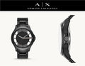 Armani Exchange Hampton Chronograph Black Dial Black Steel Strap Watch For Men - AX2189