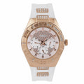 Guess Luna Diamonds White Dial White Rubber Strap Watch for Women - W0653L4