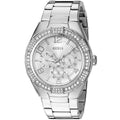 Guess Luna Diamonds Silver Dial Silver Steel Strap Watch for Women - W0729L1