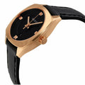 Gucci GG2570 Quartz Black Dial Black Leather Strap Watch For Women - YA142509