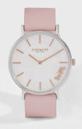 Coach Perry Mother of Pearl Pink Dial Pink Leather Strap Watch for Women - 14503244