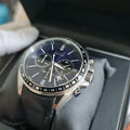 Hugo Boss Driver Sport Chronograph Blue Dial Black Leather Strap Watch for Men - 1513077