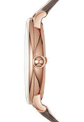 Marc Jacobs Roxy White Dial Cement Brown Leather Strap Watch for Women - MJ1533