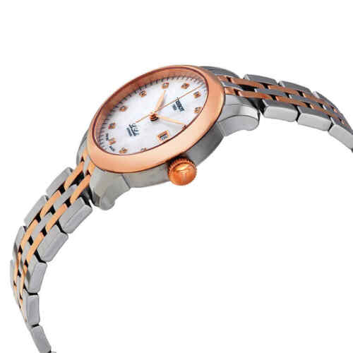 Tissot Le Locle Automatic Diamonds Mother of Pearl White Dial Two Tone Steel Strap Watch For Women - T006.207.22.116.00