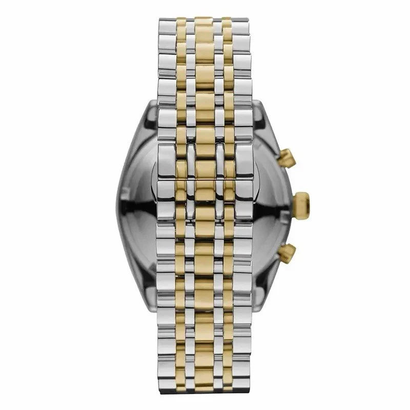 Emporio Armani Classic White Dial Two Tone Steel Strap Watch for Men  - AR11603