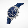 Swarovski Passage Chrono Crystal Blue Dial Blue Leather Strap Watch for Women - 5580342
