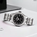 Tissot Carson Automatic Black Dial Silver Steel Strap Watch For Women - T085.207.11.051.00