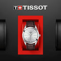 Tissot Gentlemen Silver Dial Brown Leather Strap Watch for Men - T127.410.16.031.01