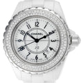 Chanel J12 Ceramic White Dial White Steel Strap Watch for Women - J12 H0968