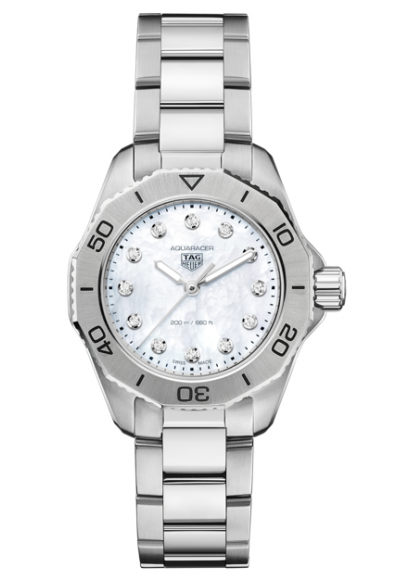 Tag Heuer Aquaracer Professional 200 Quartz Diamond Mother of Pearl Dial Silver Steel Strap Watch for Women - WBP1416.BA0622