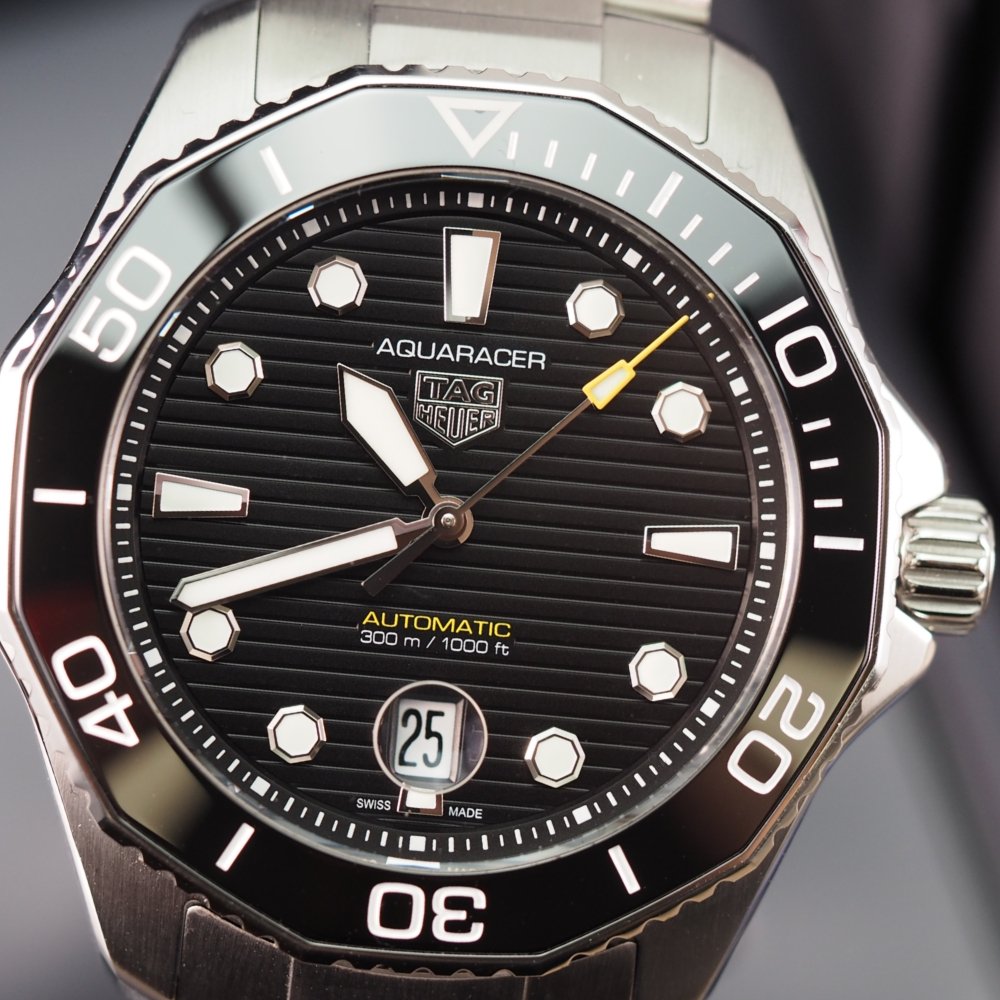 Tag Heuer Aquaracer Professional 300 Automatic Black Dial Silver Steel Strap Watch for Men - WBP201A.BA0632