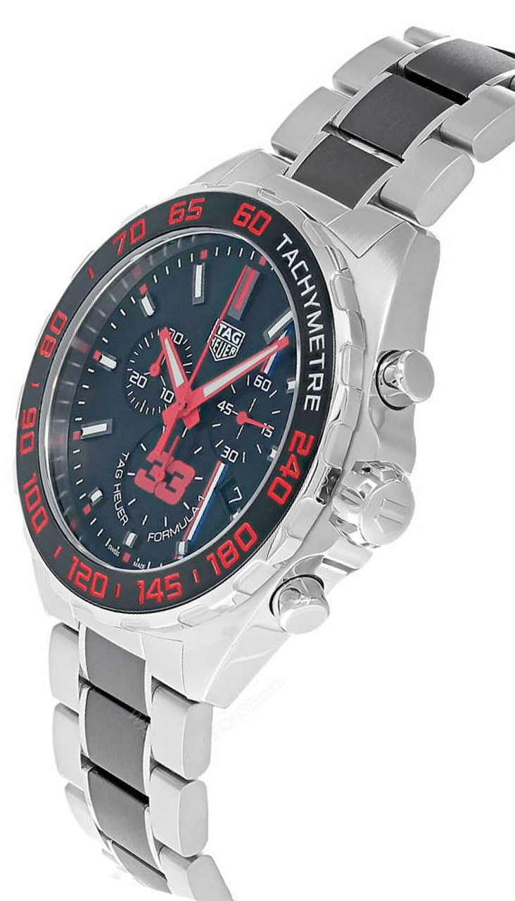 Tag Heuer Formula 1 Max Verstappen Limited Edition Grey Dial Two Tone Steel Strap Watch for Men - CAZ101U.BA0843