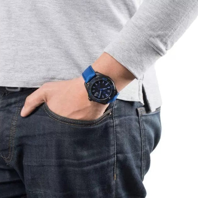 Tag Heuer Aquaracer Calibre 5 Automatic Titanium Black Dial Blue Nylon Strap Watch for Gents - WAY208B.FC6382