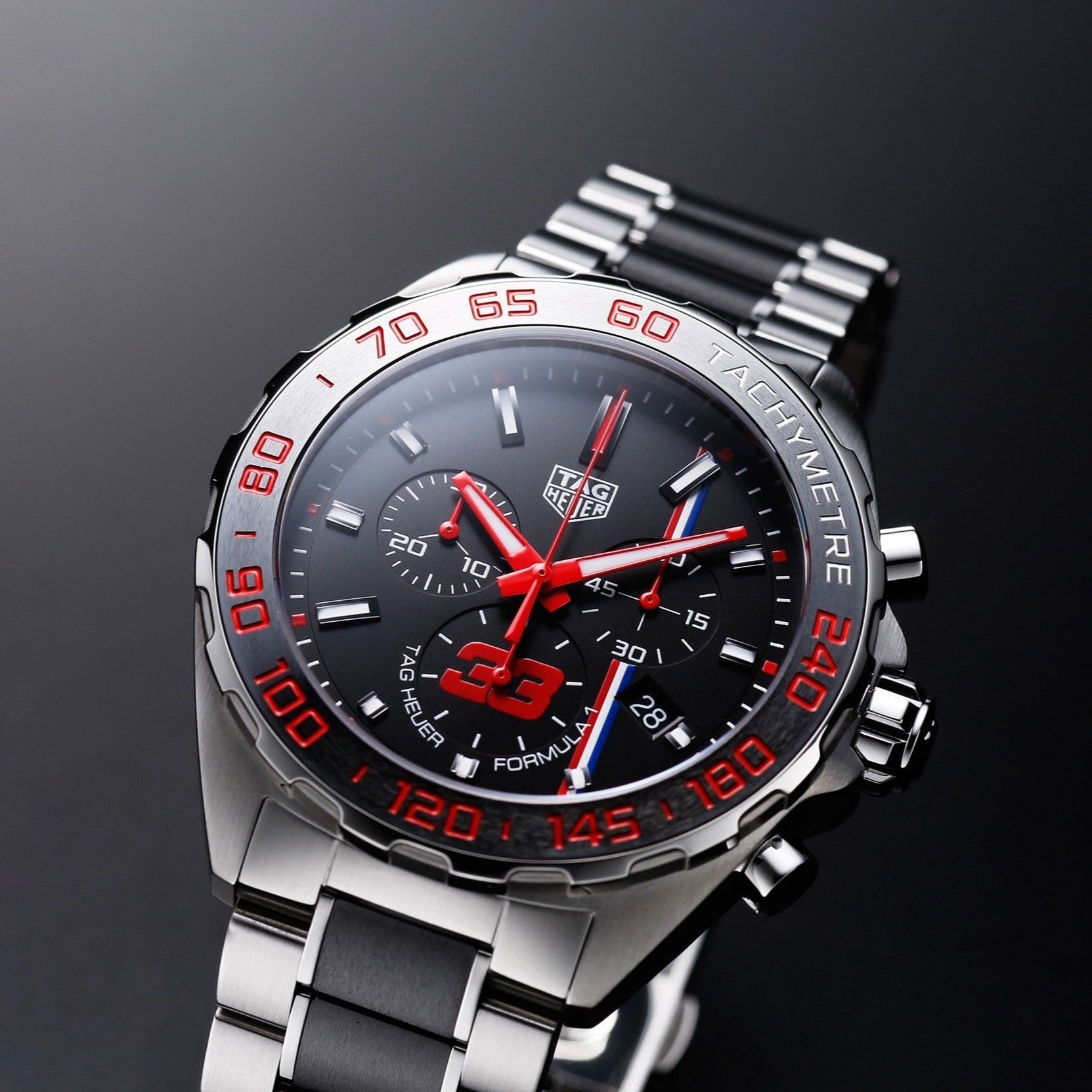 Tag Heuer Formula 1 Max Verstappen Limited Edition Grey Dial Two Tone Steel Strap Watch for Men - CAZ101U.BA0843