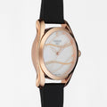 Tissot T Wave Diamond Mother of Pearl Dial Black Leather Strap Watch For Women - T112.210.36.111.00
