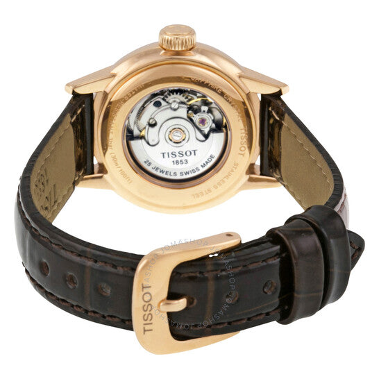 Tissot Carson Automatic White Dial Brown Leather Strap Watch For Women - T085.207.36.011.00