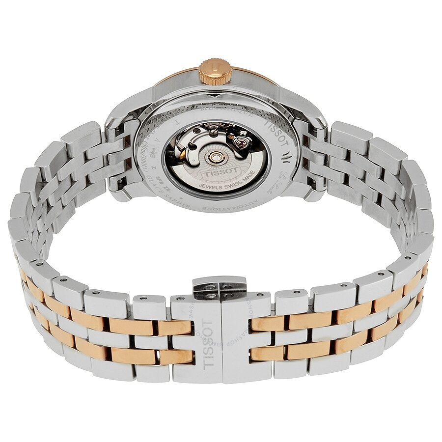 Tissot Le Locle Automatic Diamonds Mother of Pearl White Dial Two Tone Steel Strap Watch For Women - T006.207.22.116.00