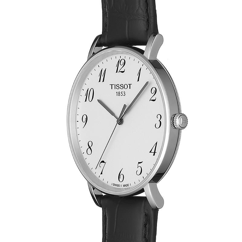 Tissot Everytime Small White Dial Black Leather Strap Watch For Women - T109.210.16.032.00