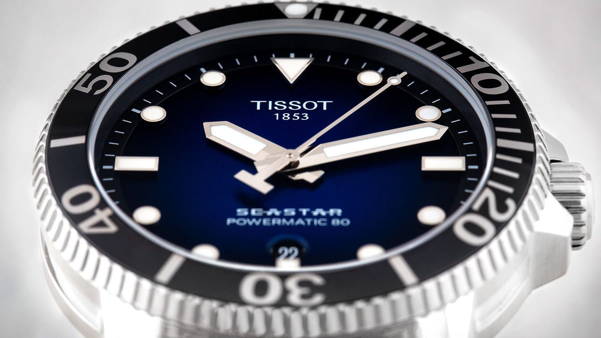 Tissot Seastar 1000 Powermatic 80 Blue Dial Black Rubber Strap Watch For Men - T120.407.17.041.00