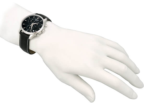 Tissot T Classic Tradition Black Dial Black Leather Strap Watch For Men - T063.617.16.057.00